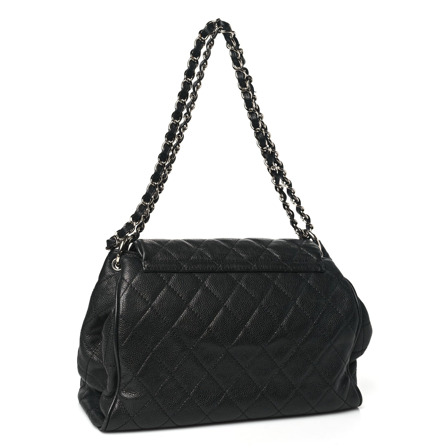 Caviar Quilted Timeless Accordion Flap Black