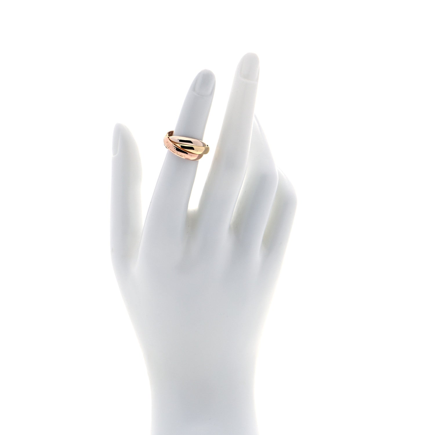 Cartier 18K Pink Yellow White Gold Classic Les Must De Cartier Trinity Ring 50 5.25 2 of 6