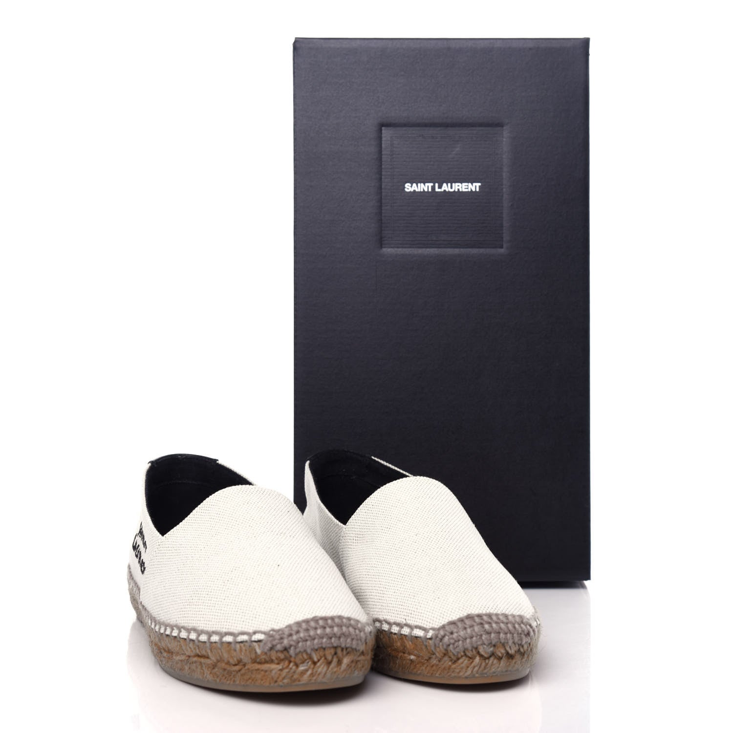 Saint Laurent Canvas Nappa Elba Light Logo Embroidered Espadrilles 37.5 Ecru 11 of 11