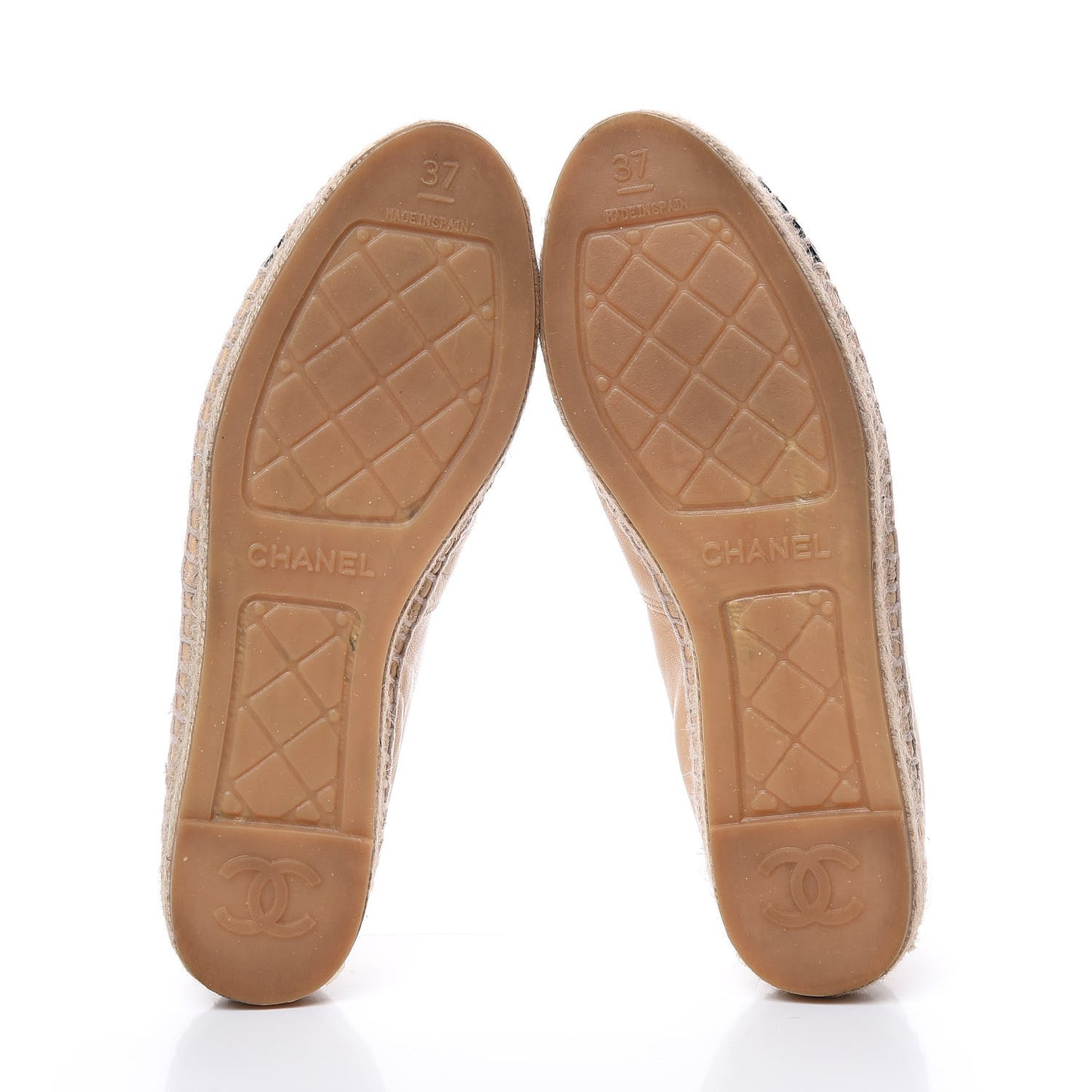 Lambskin CC Espadrilles 37 Beige Black
