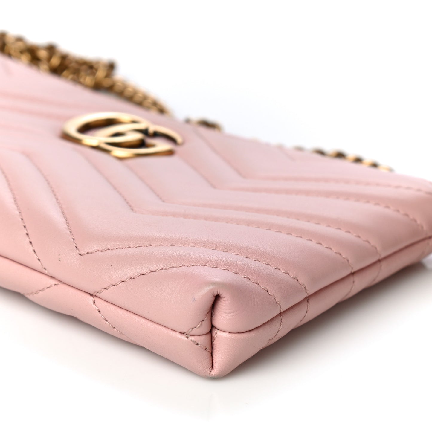 Calfskin Matelasse Mini GG Marmont Chain Bag Perfect Pink