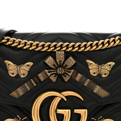 Gucci Calfskin Matelasse Animal Studs Medium GG Marmont Shoulder Bag Black 7 of 10