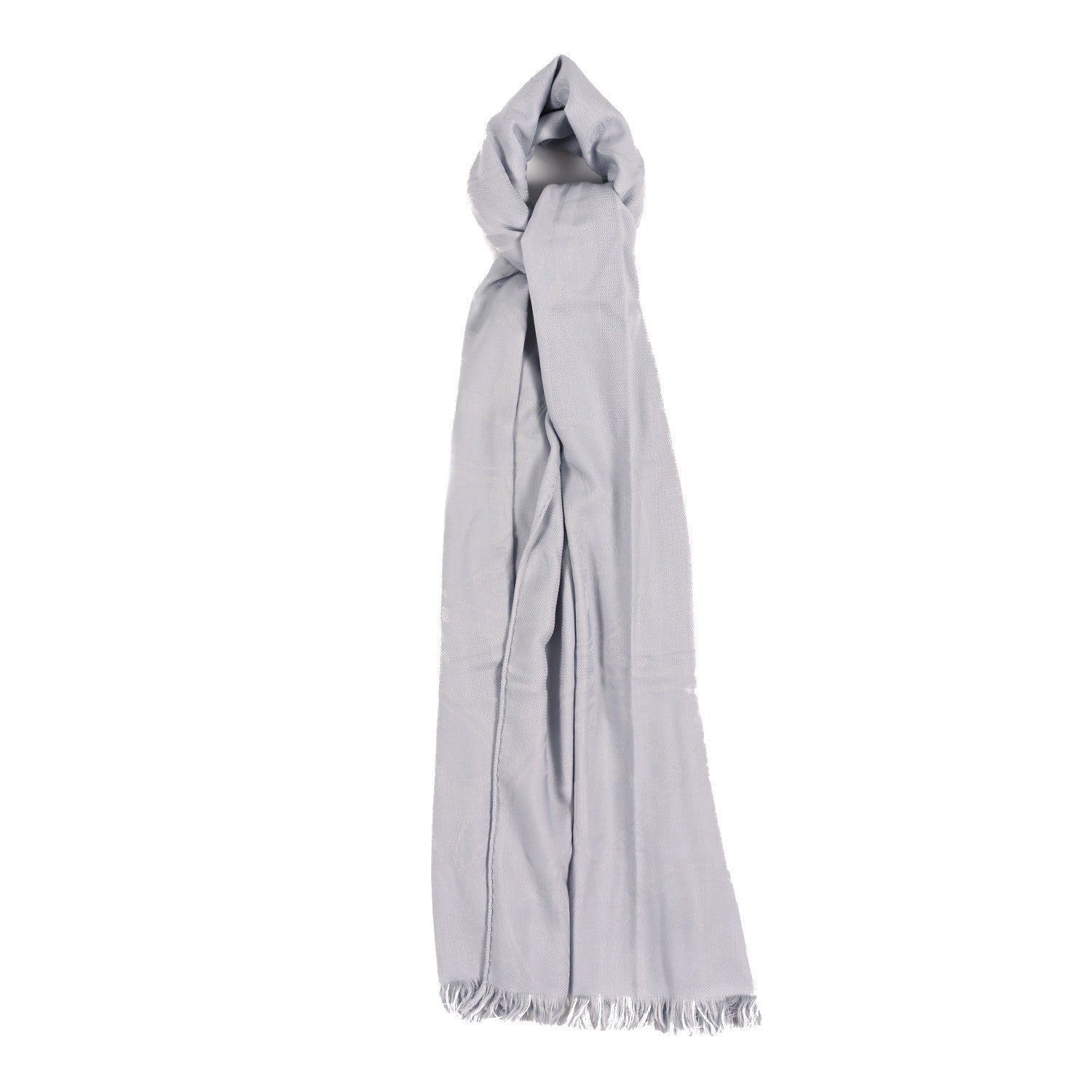 Hermes Cashmere Silk New Libris Stole Gris Nuage 1 of 3