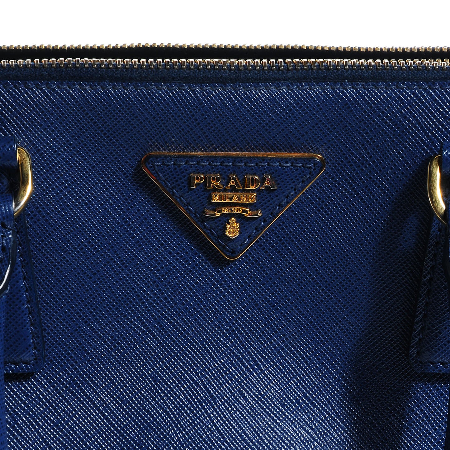 Saffiano Lux Medium Double Zip Tote Bluette