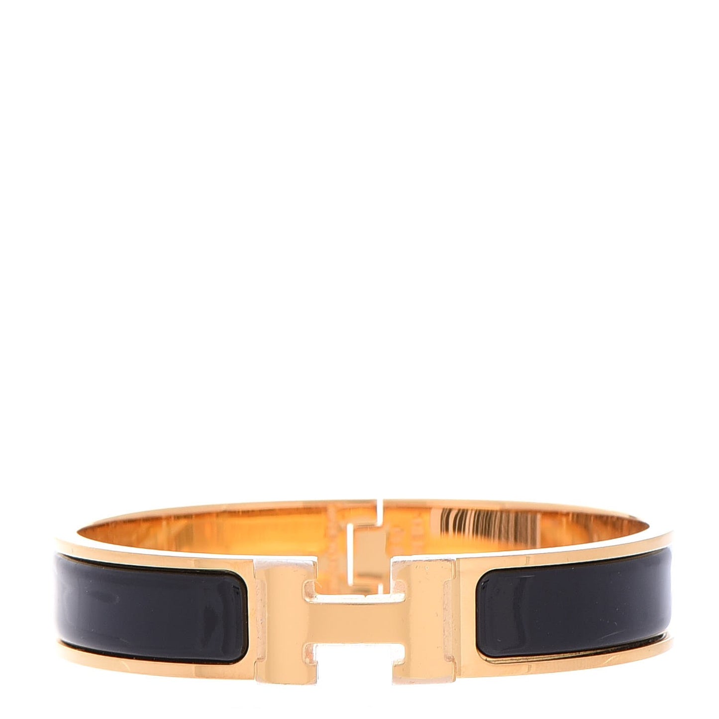 Enamel Narrow Clic Clac H Bracelet PM Black