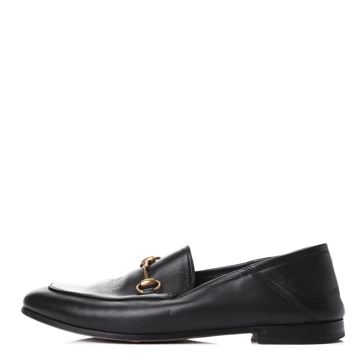 Gucci Lambskin Womens Brixton Horsebit Loafers 36 Black 1 of 10