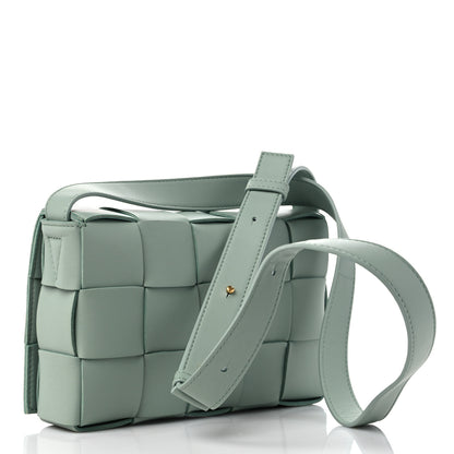 Bottega Veneta Lambskin Maxi Intrecciato Cassette Crossbody Bag New Sauge 3 of 8