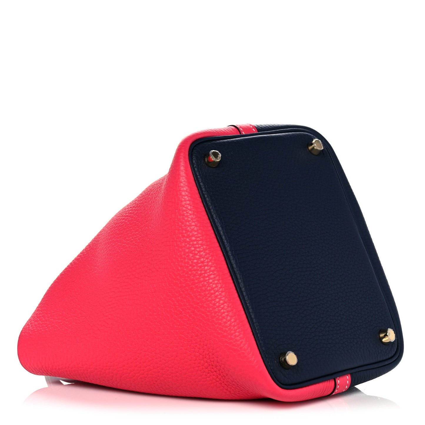Taurillon Clemence Casaque Picotin Lock 18 PM Rose Extreme Bleu Nuit