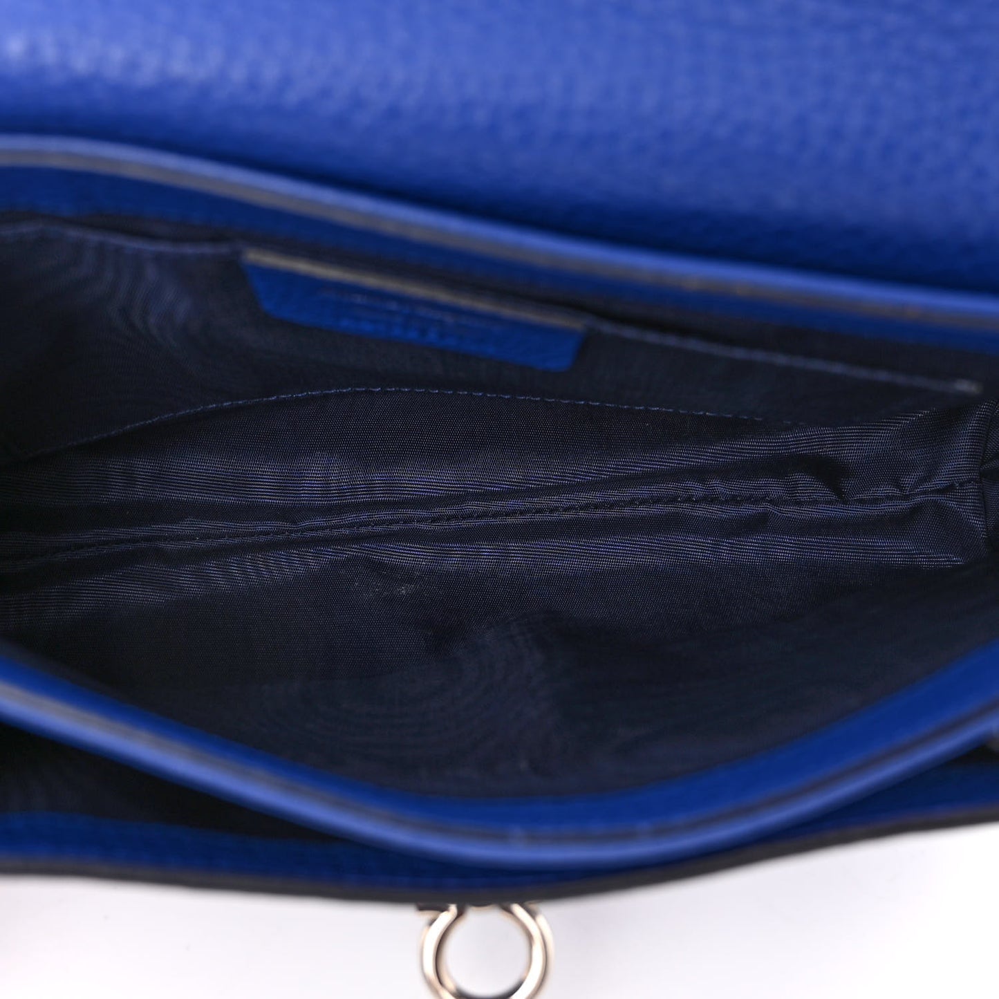 Grained Calfskin Gancini Chain Shoulder Bag Blue