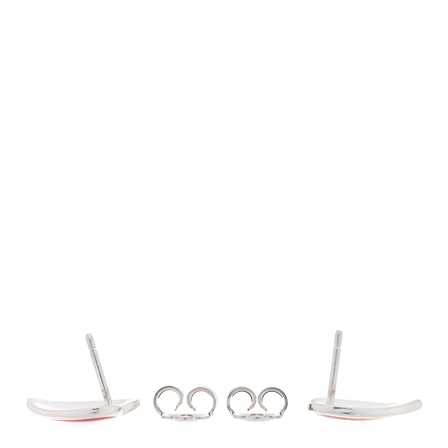 Gucci Sterling Silver Enamel Interlocking G Heart Stud Earrings Red 3 of 3