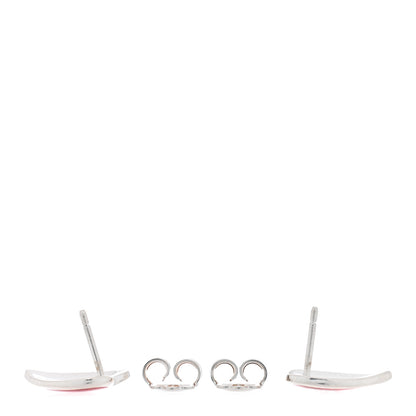 Gucci Sterling Silver Enamel Interlocking G Heart Stud Earrings Red 3 of 3