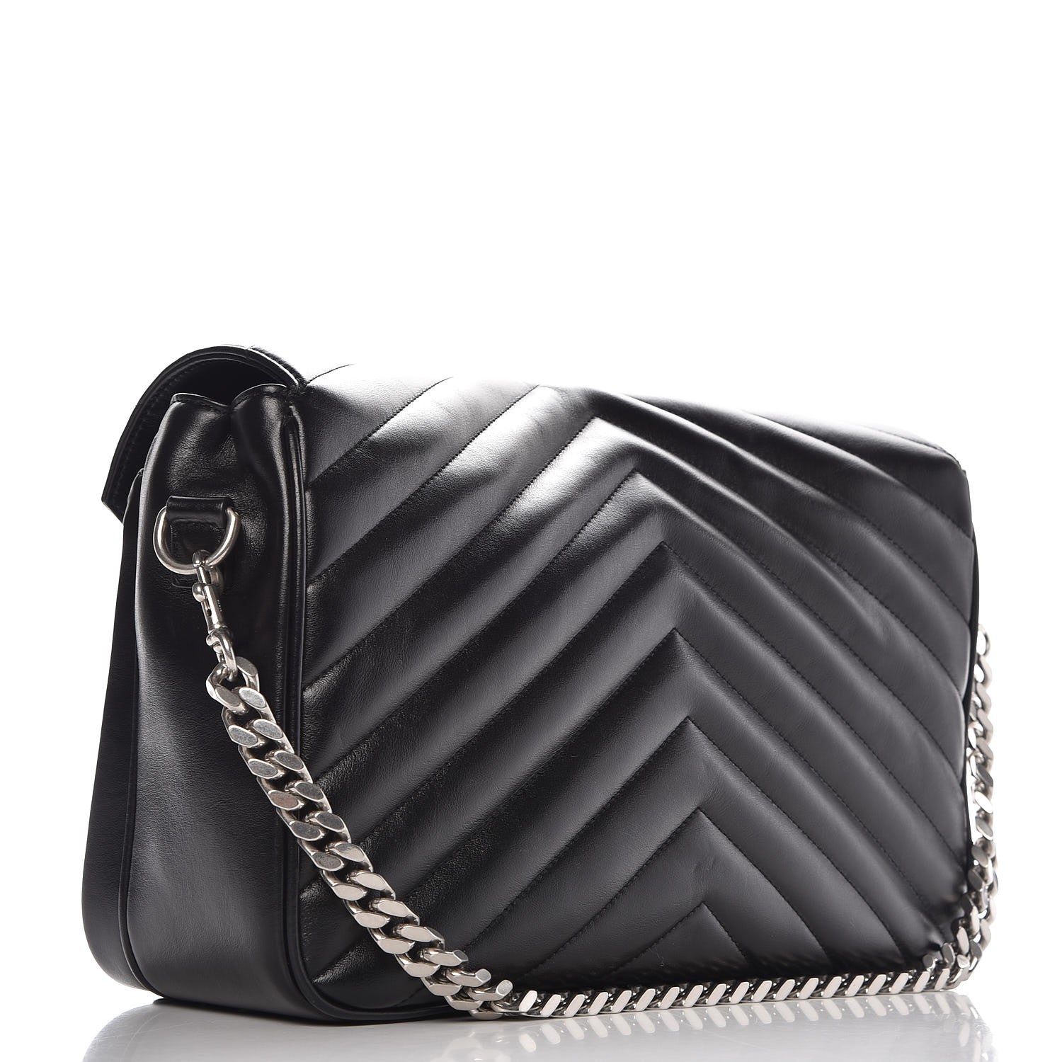 Saint Laurent Calfskin Y Quilted Monogram Loulou Shoulder Bag Black 2 of 12
