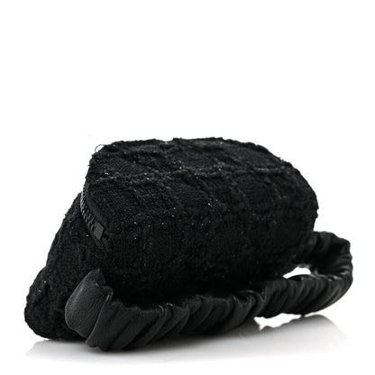 Chanel Tweed Lambskin Quilted Arm Coin Purse Black 3 of 9