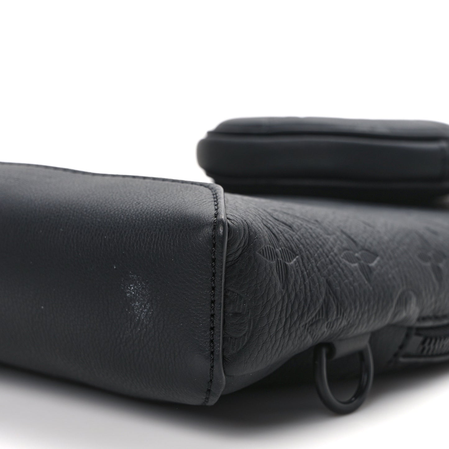 Calfskin Shadow Monogram Duo Slingbag Black