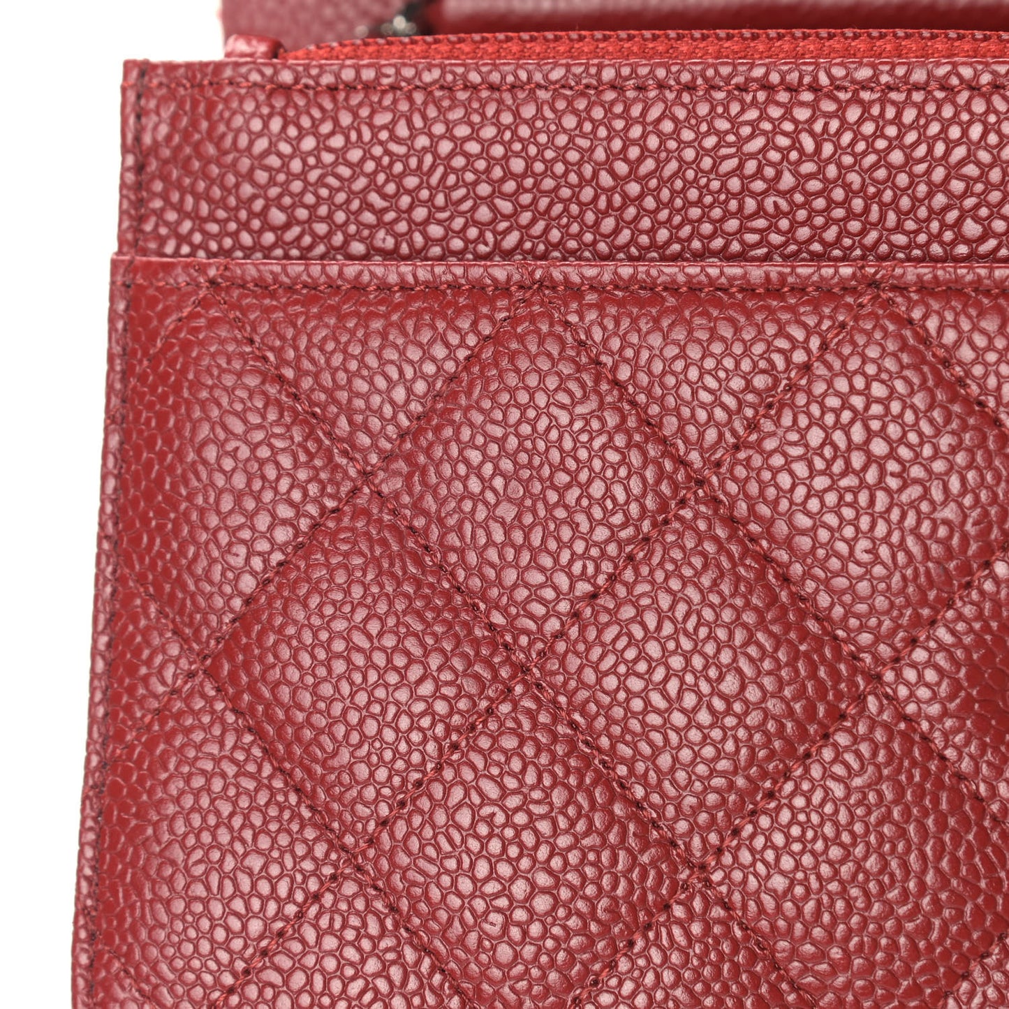Caviar Quilted Wallet On Chain WOC Red