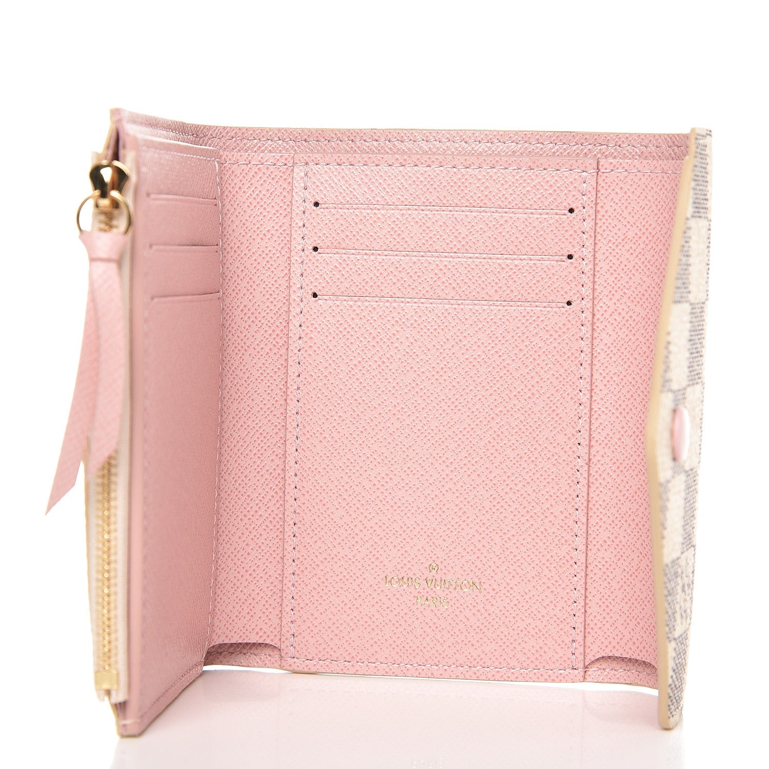 Louis Vuitton Damier Azur Victorine Wallet Rose Ballerine 5 of 7