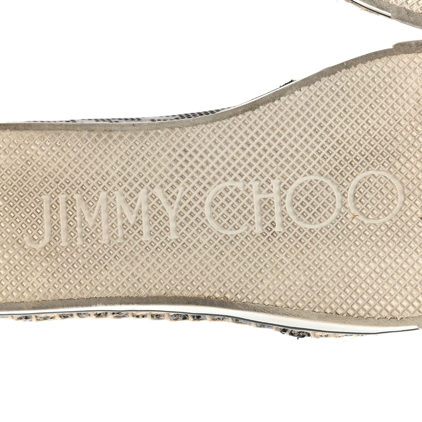 Calfskin Perforated Espadrilles Sneakers 37.5 Silver