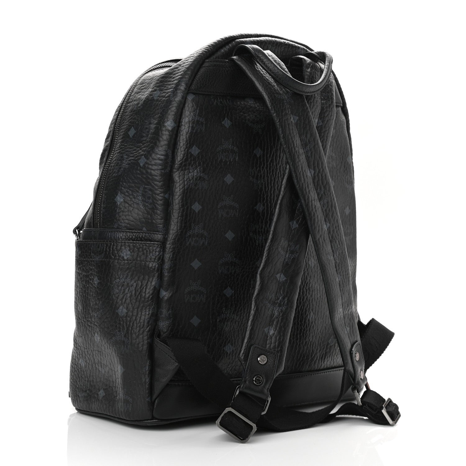 MCM Visetos Medium Studded Dual Stark Backpack Black 1 of 9