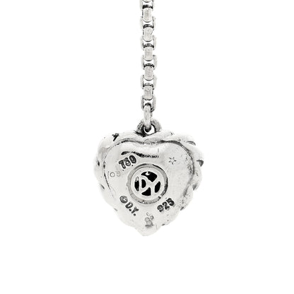 David Yurman Sterling Silver 18K Yellow Gold Diamond Cable Heart Lariat Necklace 5 of 5