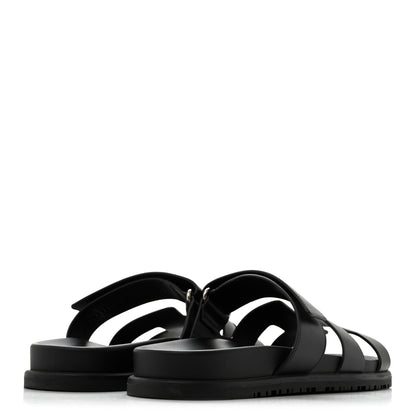 Hermes Calfskin Womens Chypre Sandals 39 Black 5 of 13