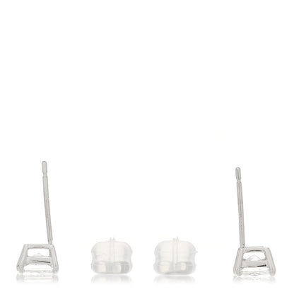Parker & West by FASHIONPHILE Platinum Diamond .76ctw Princess Cut Solitaire Earrings 3 of 6