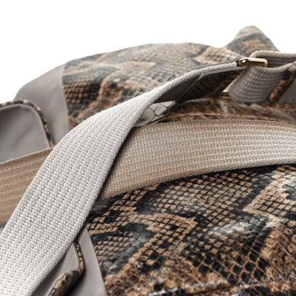 Lanvin Calfkin Embossed Python Medium Double Carry Beige 13 of 13