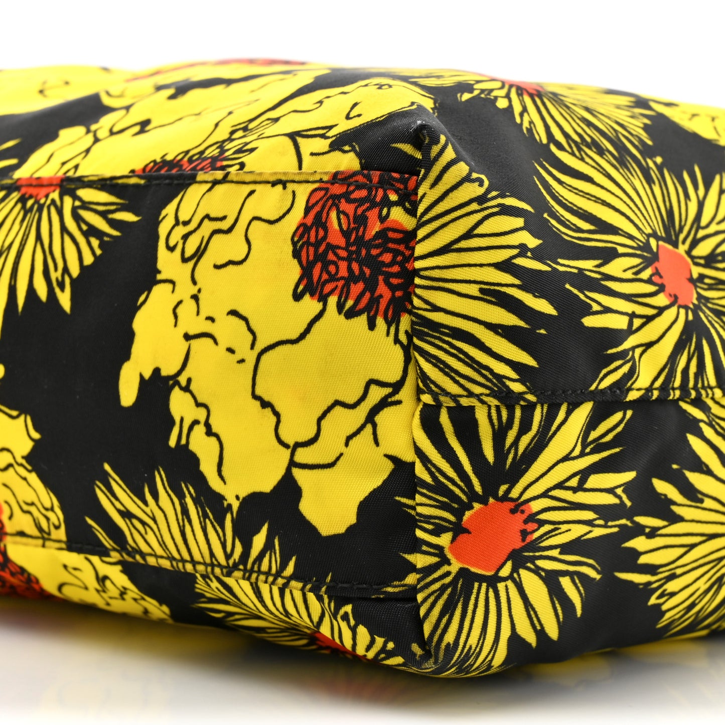 Tessuto Nylon Saffiano Floral Print Tote Yellow Multicolor