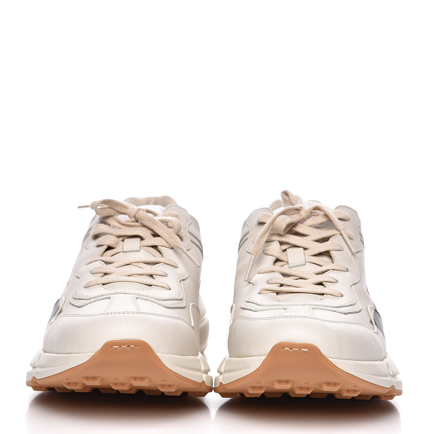 Calfskin Web Printed Mens Rhyton Sneakers 12.5 Mystic White