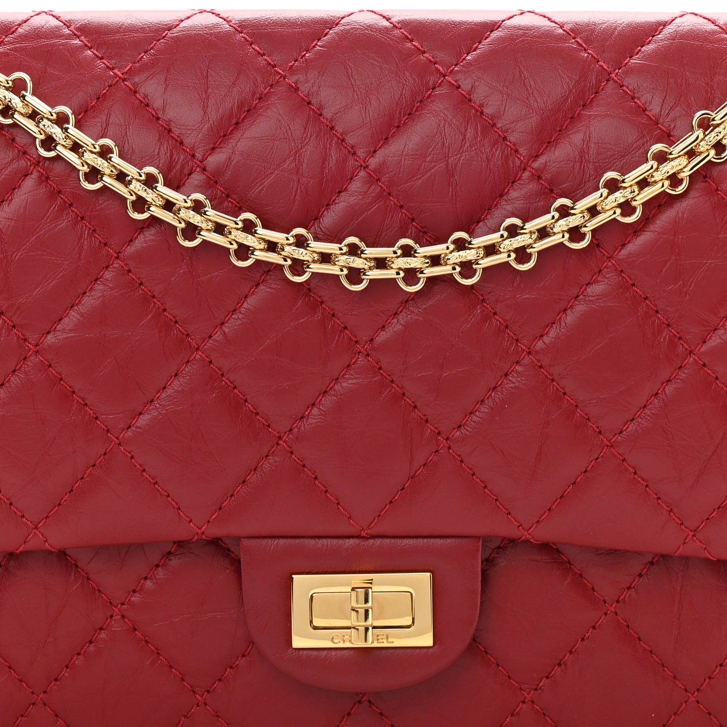 Aged Calfskin Quilted 2.55 Reissue 226 Flap Dark Red