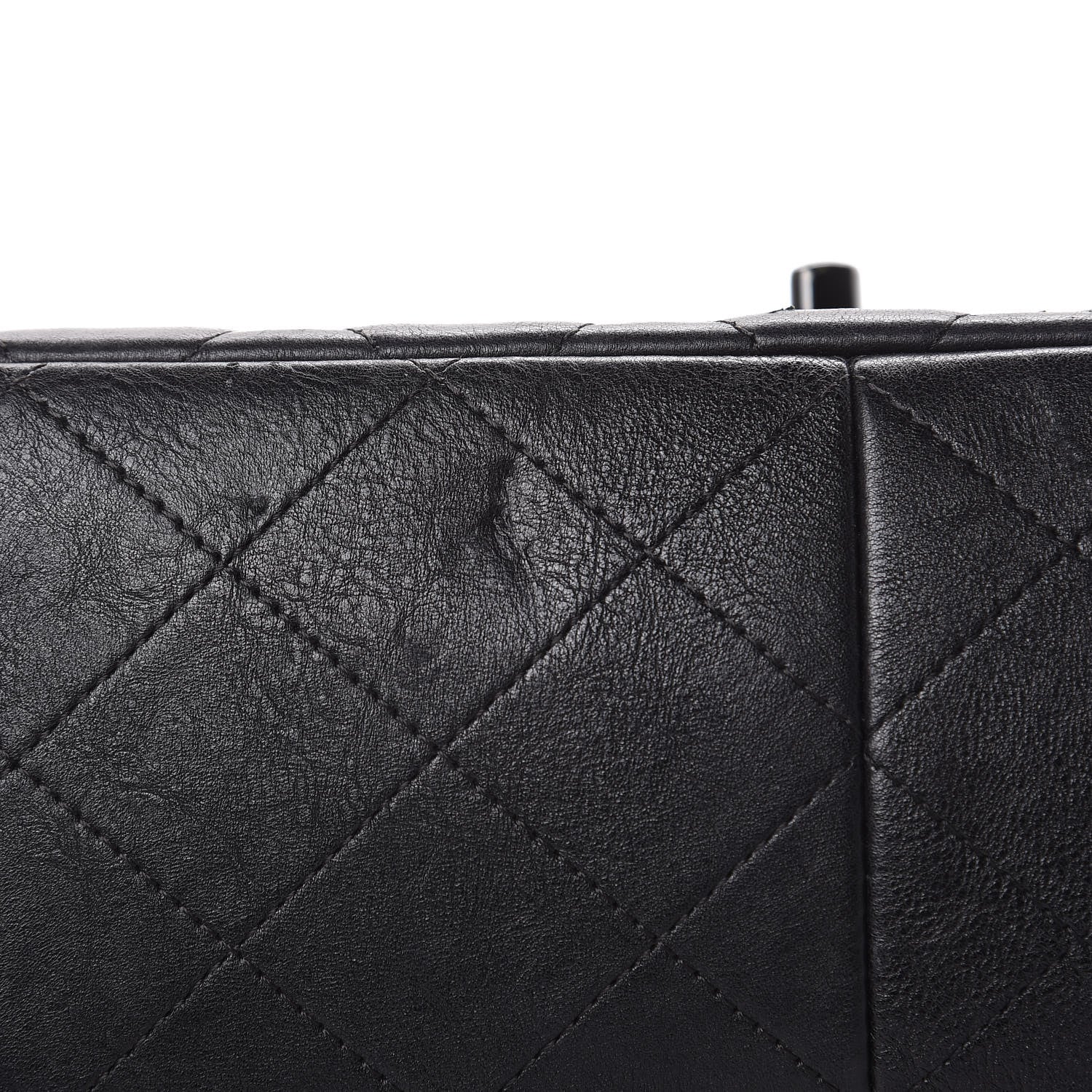 Chanel Crumpled Calfskin Quilted Jumbo Double Flap So Black 9 of 13