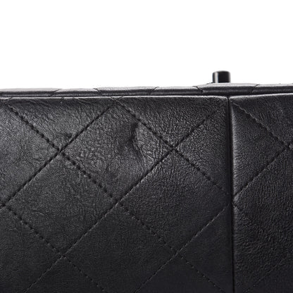 Chanel Crumpled Calfskin Quilted Jumbo Double Flap So Black 9 of 13