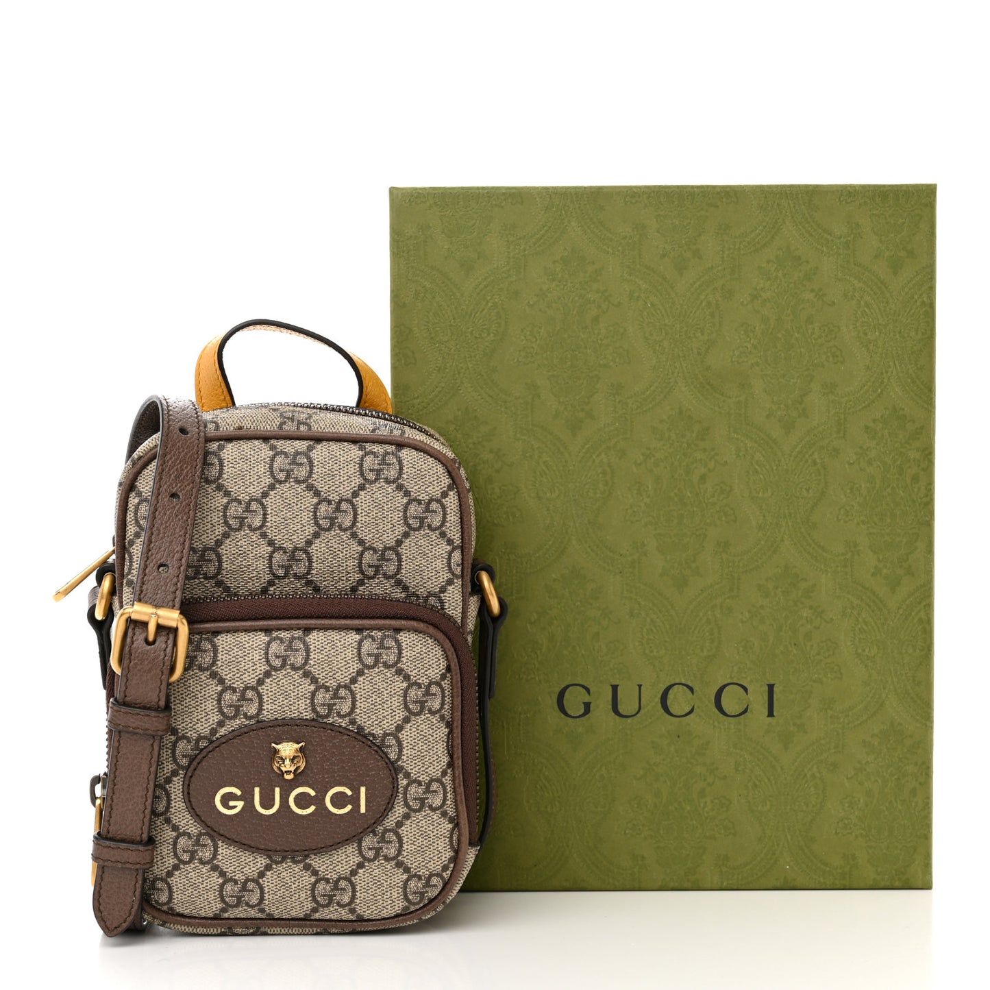 GG Supreme Monogram Mini Neo Vintage Double Zip Messenger Bag Beige New Acero Crop