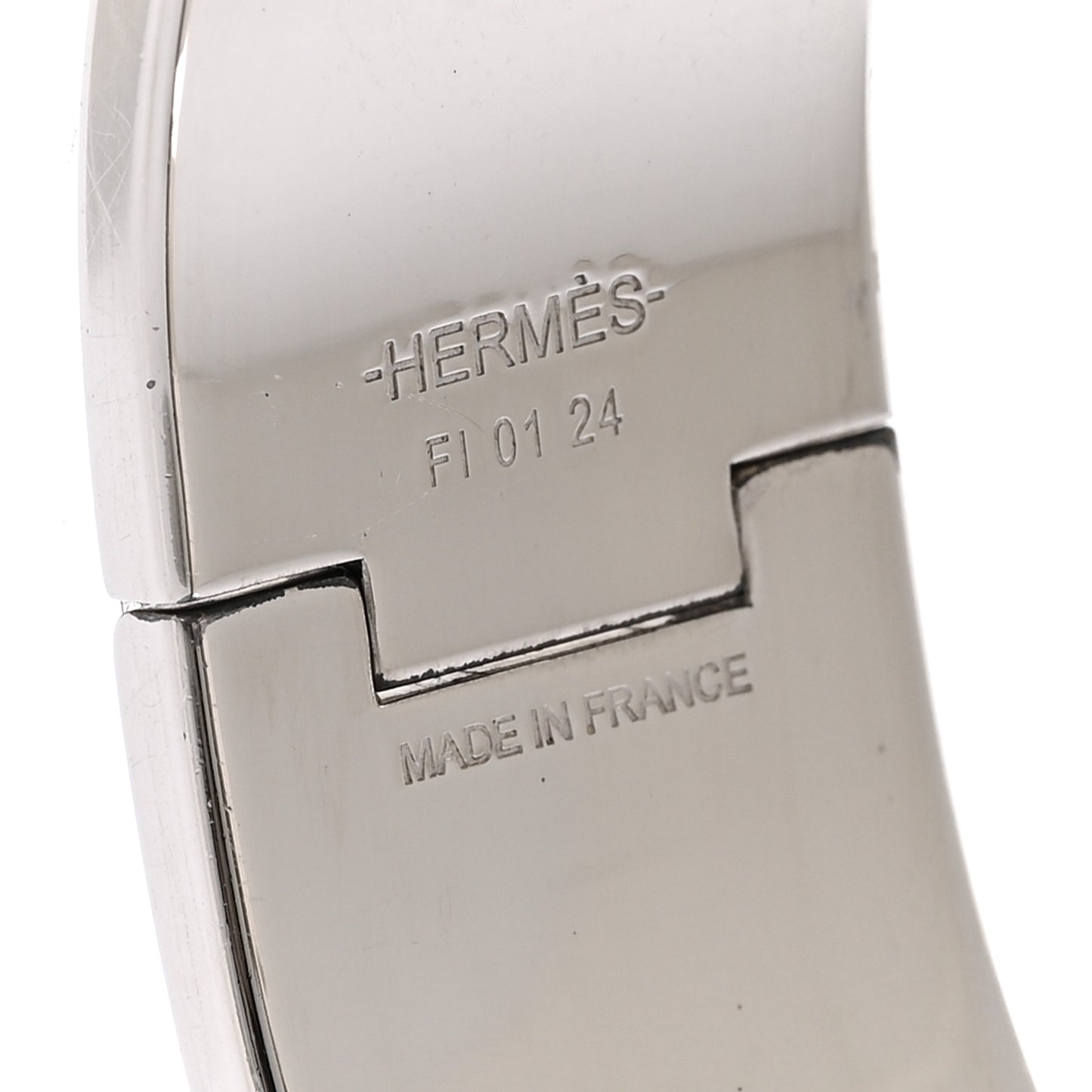 Enamel Wide Clic Clac H Bracelet PM White