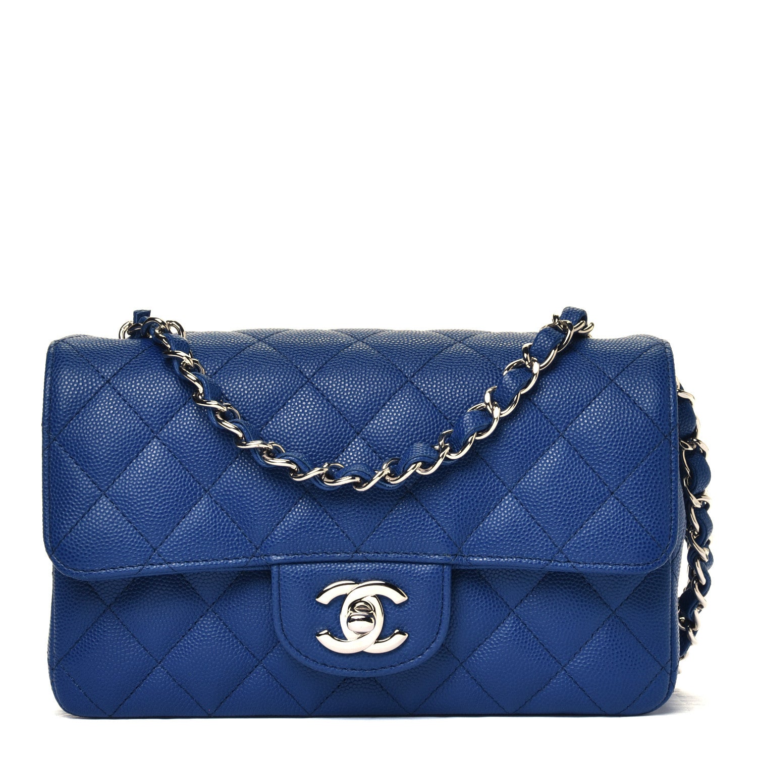 Chanel Caviar Quilted Mini Rectangular Flap Blue 1 of 5