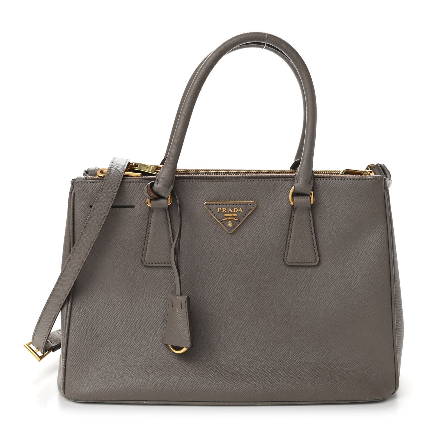 Saffiano Medium Galleria Double Zip Tote Argilla