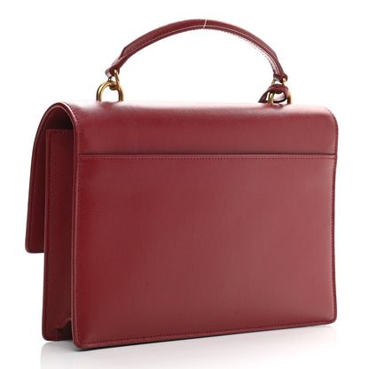 Saint Laurent Smooth Calfskin Medium Monogram Sunset Satchel Rouge Opyum 3 of 13