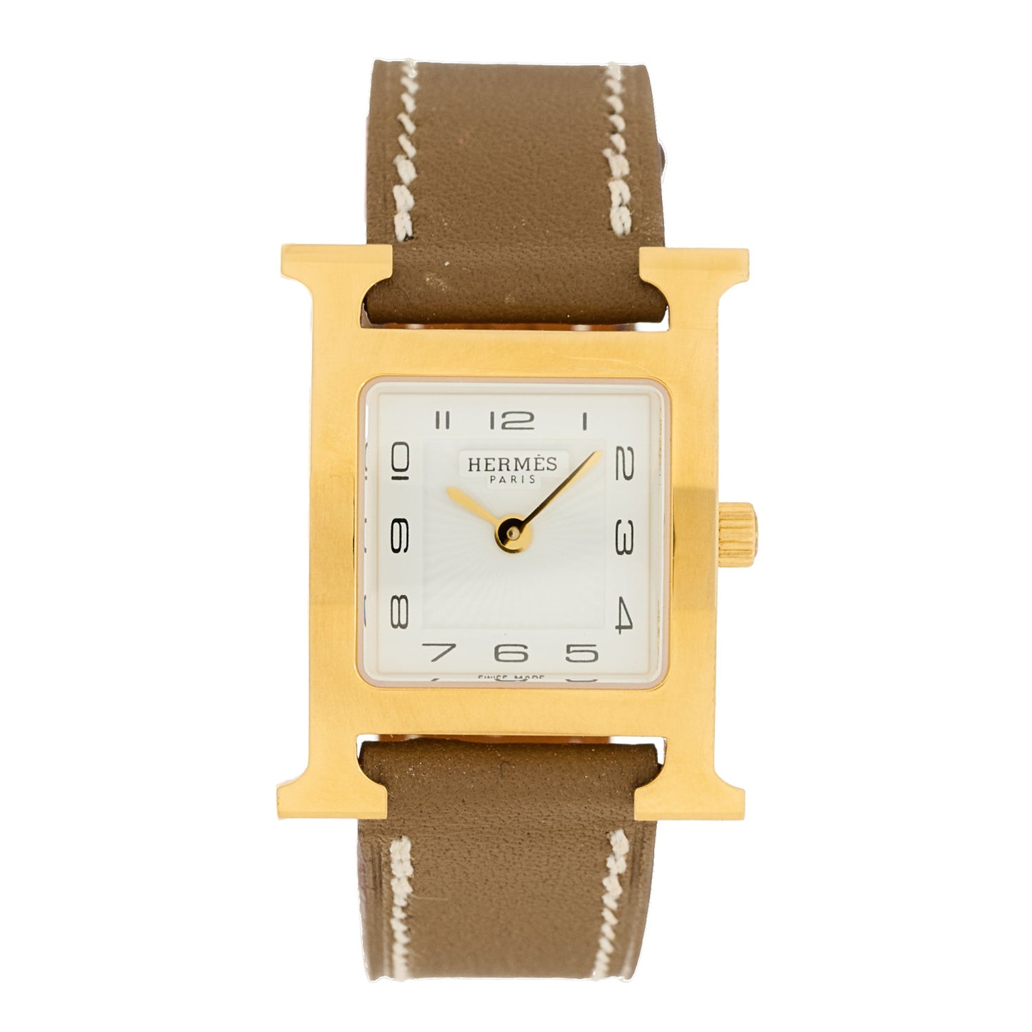 Stainless Steel Swift 21mm Heure H Hour Quartz Watch Etoupe
