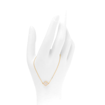 Van Cleef & Arpels 18K Yellow Gold Mother of Pearl Sweet Alhambra Bracelet 2 of 6