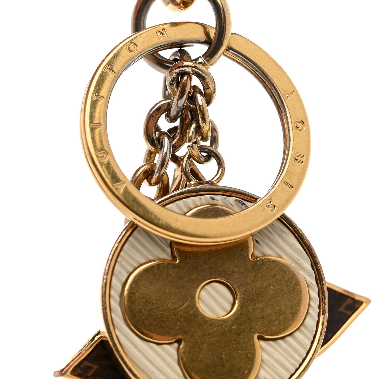 Louis Vuitton Metal Monogram Epi Spring Street Bag Charm Key Holder Gold 5 of 5
