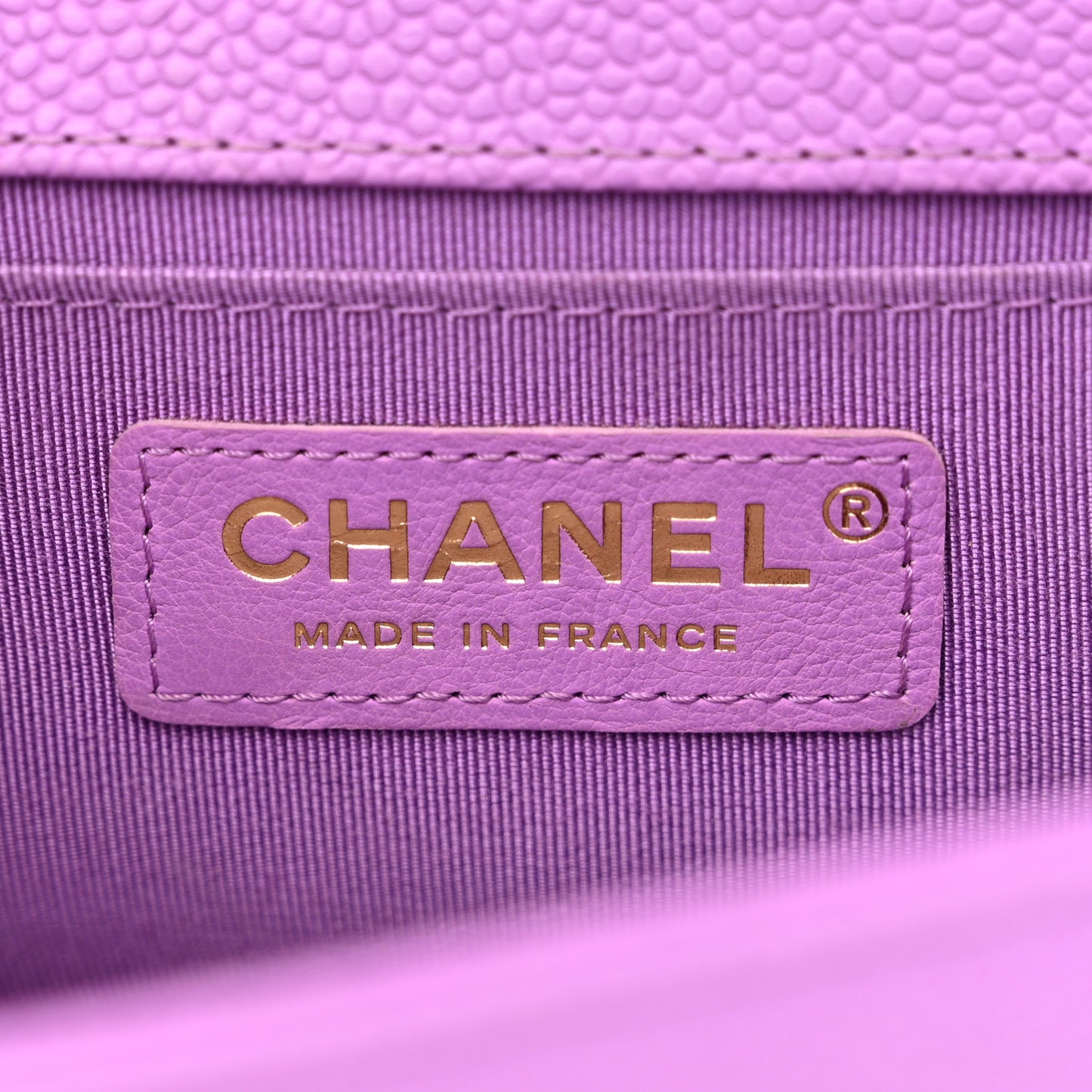 Caviar Quilted Medium Boy Flap Purple