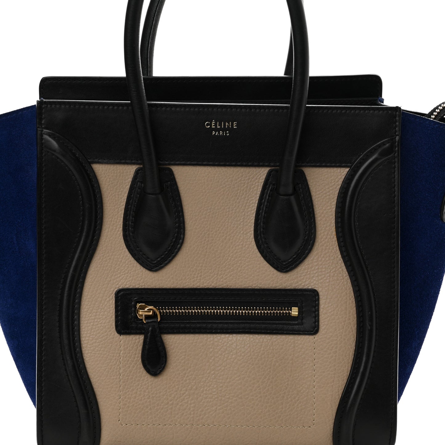 Elephant Calfskin Suede Micro Tri-Color Luggage Sand