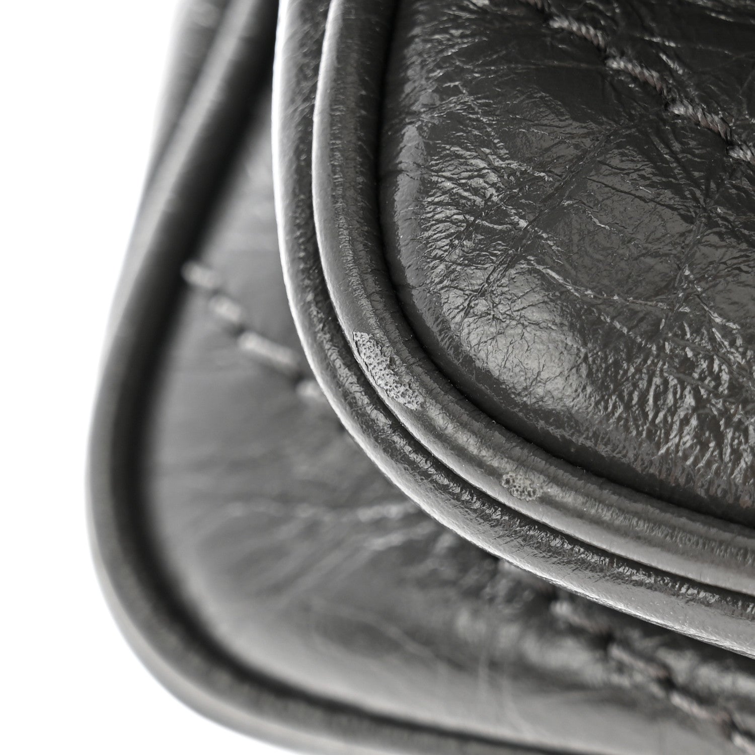 Saint Laurent Crinkled Calfskin Matelasse Monogram Baby Niki Chain Satchel Storm 11 of 13