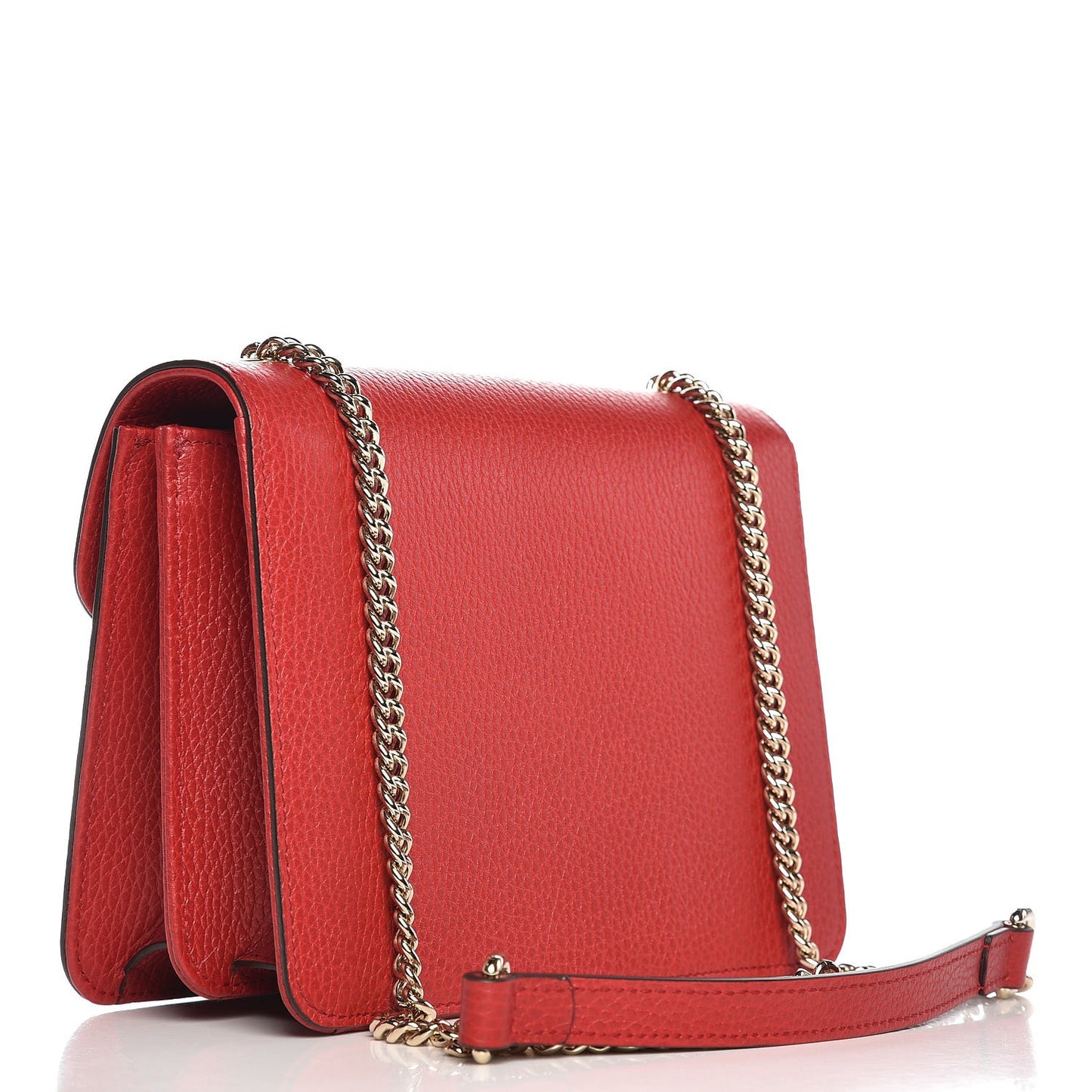 Dollar Calfskin Small Interlocking G Shoulder Bag Red