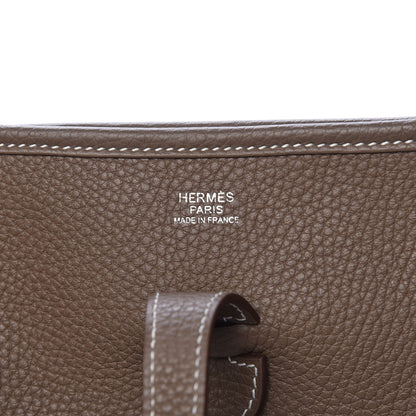 Hermes Taurillon Clemence Evelyne III PM Etoupe 6 of 12