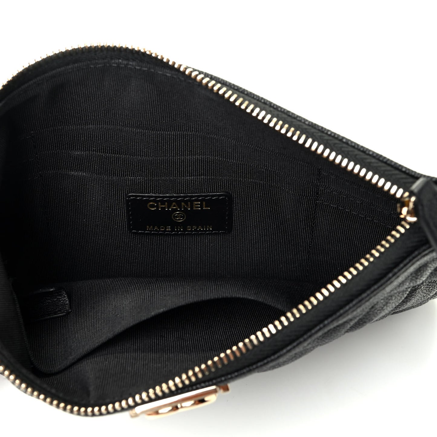 Caviar Quilted Small Boy Cosmetic Case Black