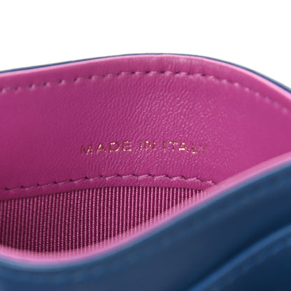 Chanel Lambskin Quilted Card Holder Blue Pink 7 of 8