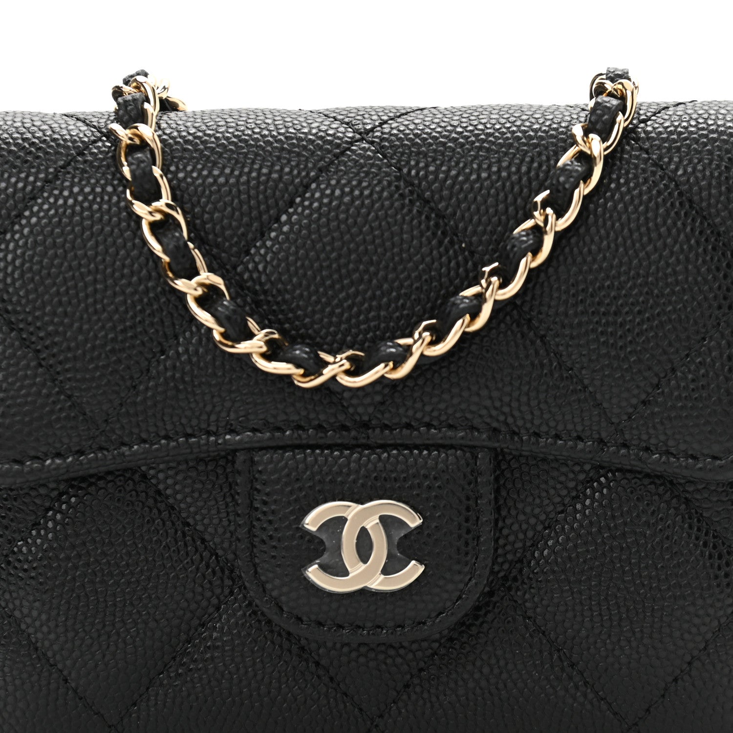 Chanel Caviar Quilted Flap Card Holder On Chain Black 9 of 12