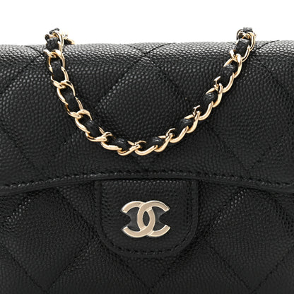 Chanel Caviar Quilted Flap Card Holder On Chain Black 9 of 12