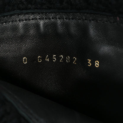 Chanel Calfskin Knit CC Short Boots 38 Black 10 of 10