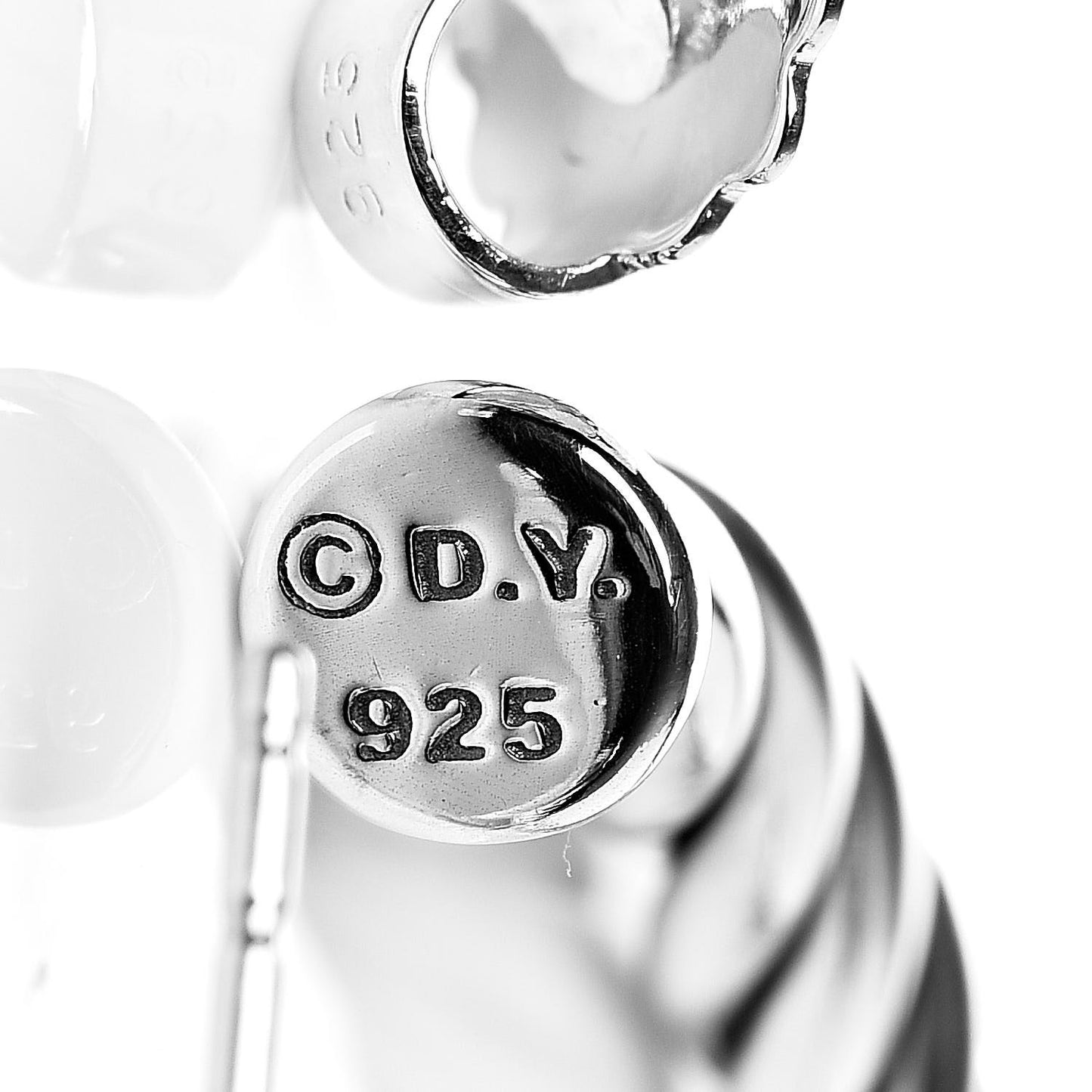 Sterling Silver Diamond Cable Classics Hoop Earrings